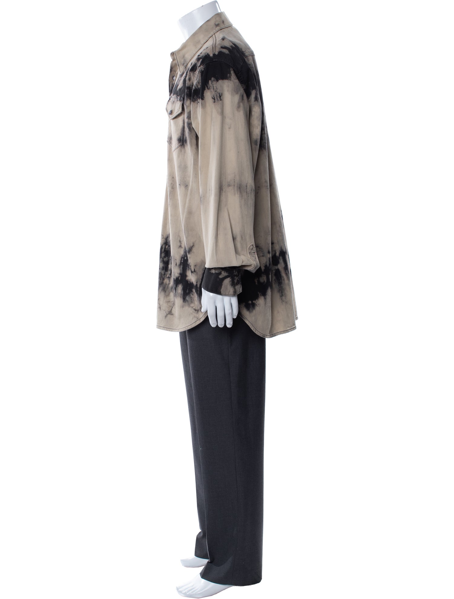 Acne Studios Tie-Dye Print Long Sleeve Shirt